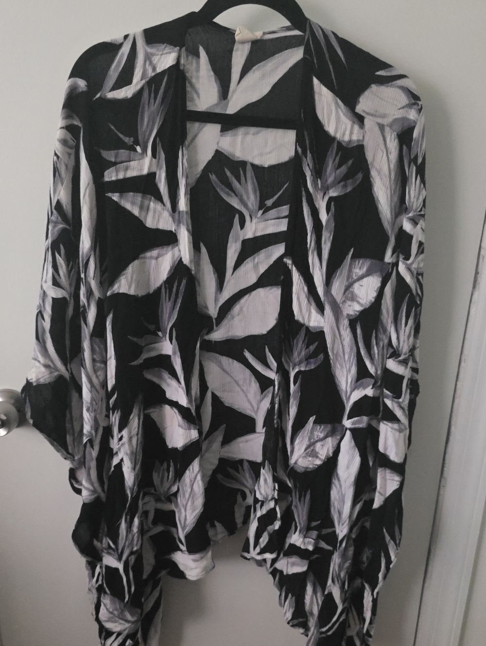 Body Glove Black and White Tropical Leaf Swim Coverup